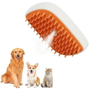 Pet Steam Hair Remover for Shedding Cat Hair Cleaning Dog Brush Steamy Grooming Portable