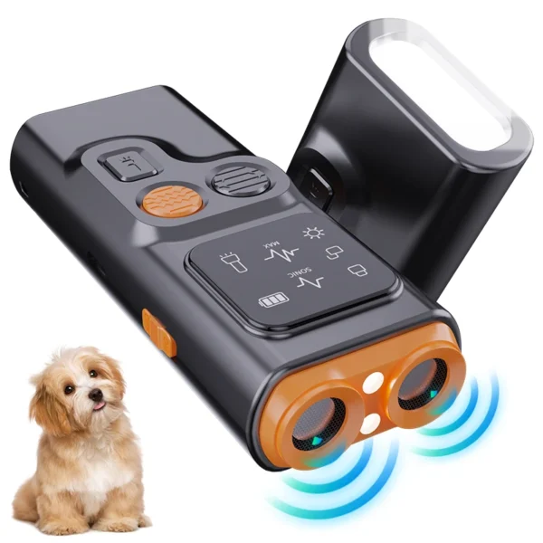Ultrasonic Anti-Barking Device with Flashlight Dogs Barking Deterrent Repeller