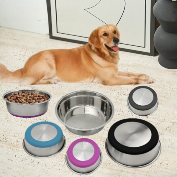 Stainless steel dog bowl