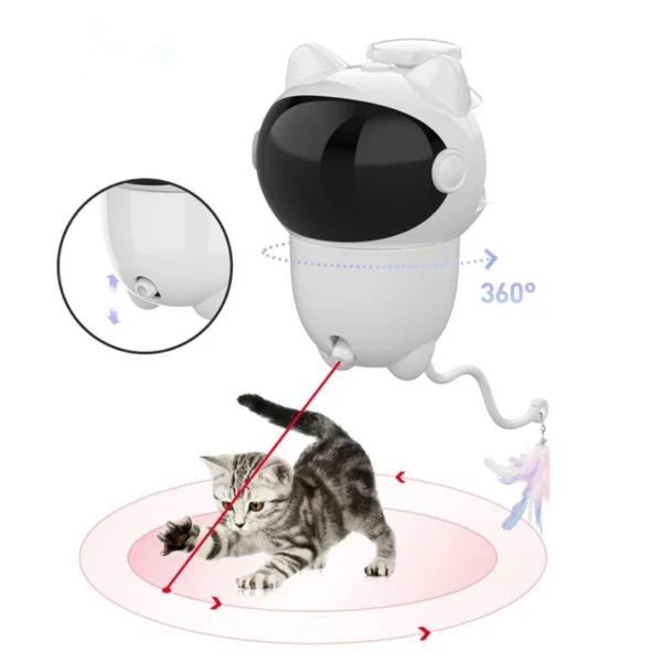 Clamp/Clip Laser Cat Toy Interactive Automatic Feather Kitty Toy Multi-Functional Engaging Play