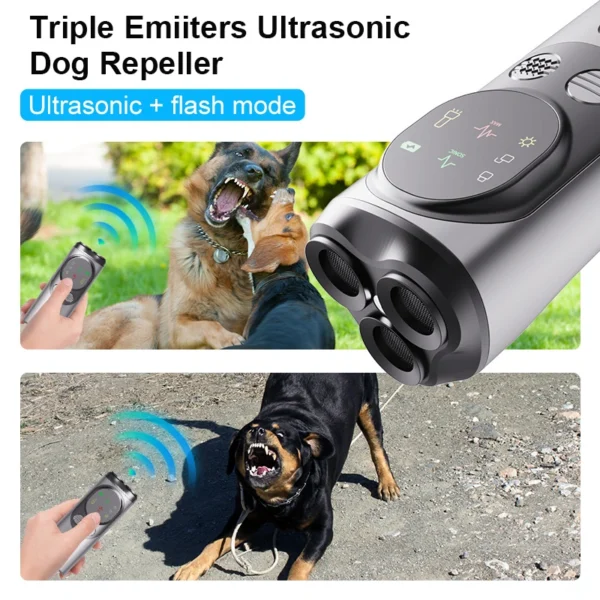 Ultrasonic Dog Repeller with Triple Head Emitters